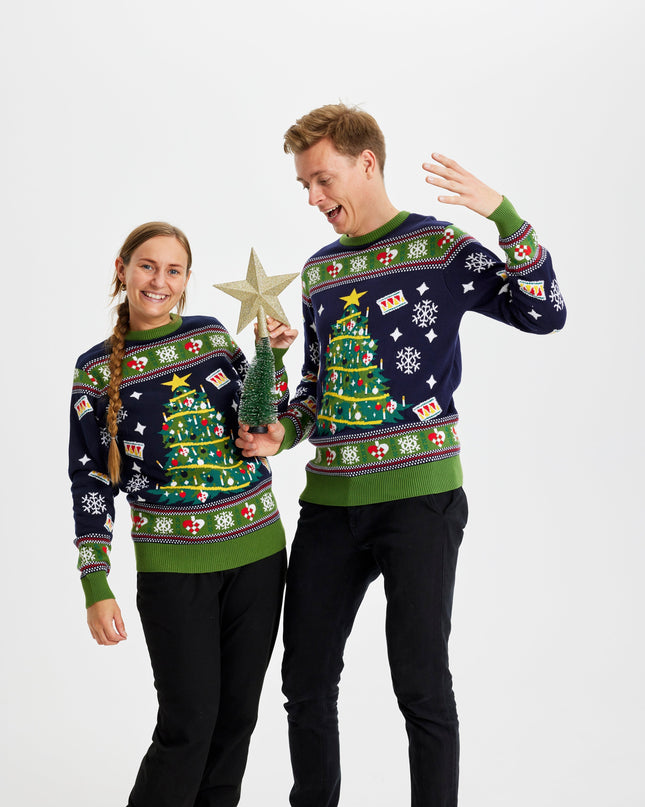 Blue Christmas Tree Sweater for Women