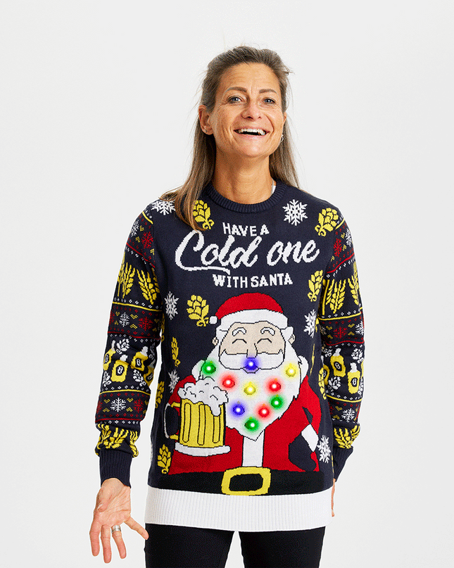 Santa's Cold One Christmas Sweater for Women