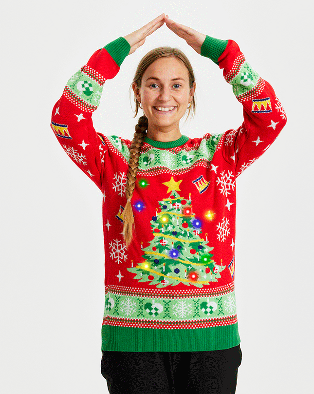 Light-Up Decorated Christmas Tree Sweater
