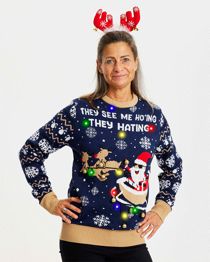 Light-Up They See Me Ho'ing Sweater for Women
