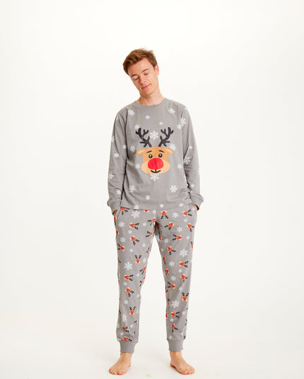 Gray Rudolph Christmas Pajamas for Men