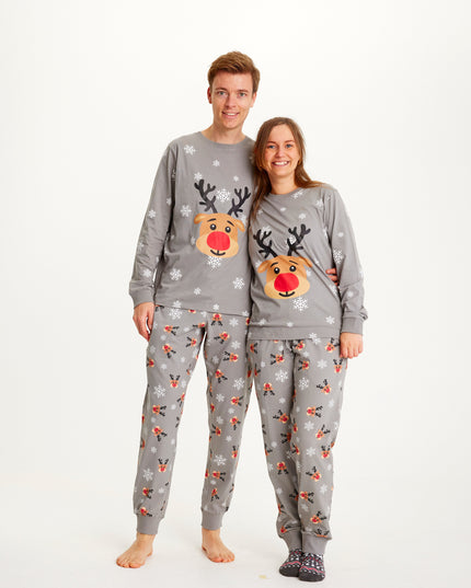 Gray Rudolph Christmas Pajamas for Women