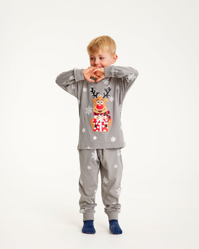 Adorable Gray Rudolph Pajamas for Kids - Family Favorite