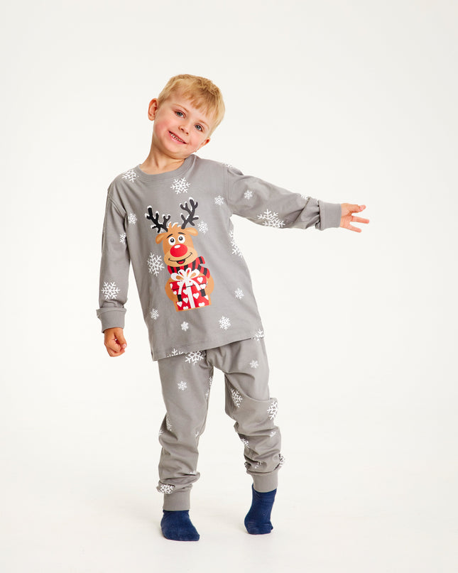 Adorable Gray Rudolph Pajamas for Kids - Family Favorite