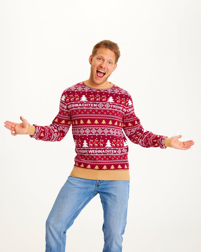 Merry Christmas Bordeaux Sweater for Men