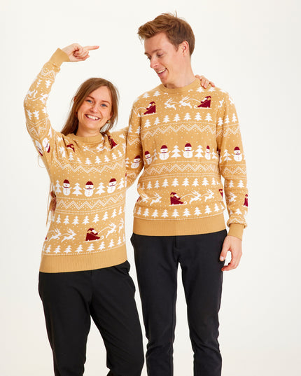 Stylish Beige Christmas Sweater for Women