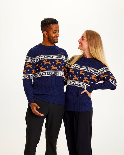 Traditional and Stylish Blue Christmas Sweater
