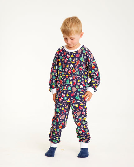 "Crazy" Blue Navy Christmas Pajamas for Kids - Family Favorite