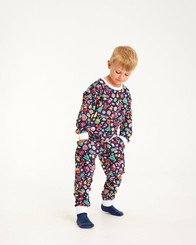 "Crazy" Blue Navy Christmas Pajamas for Kids - Family Favorite