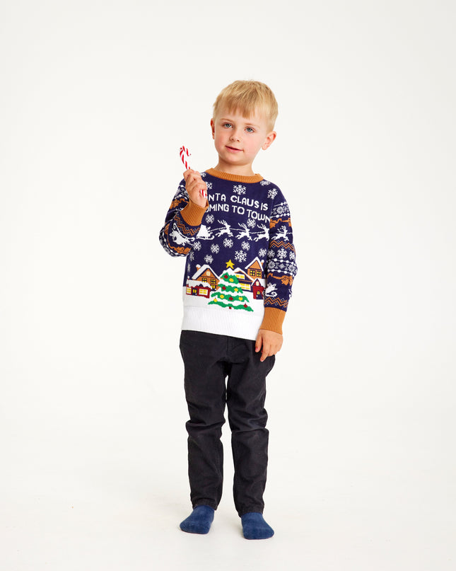 Santa Claus Is Coming To Town Sweater for Kids