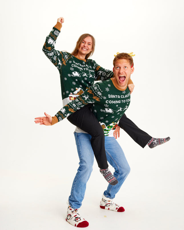 Light-Up Santa Claus Is Coming To Town Sweater