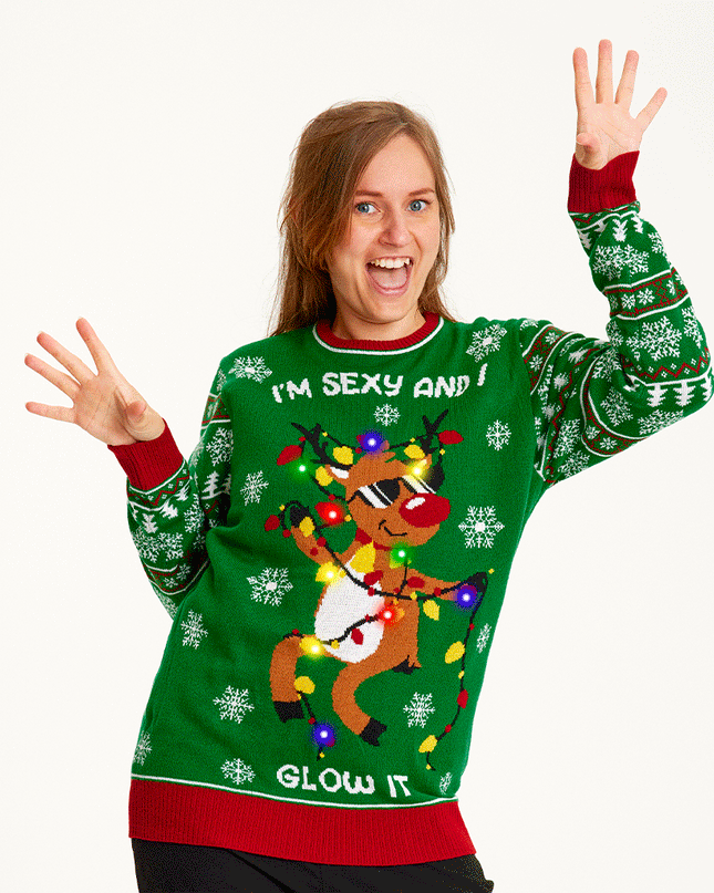 Sexy and I Glow It Green Women's Sweater