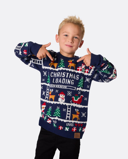 Kids' Retro Video Game Christmas Sweater for Gamers