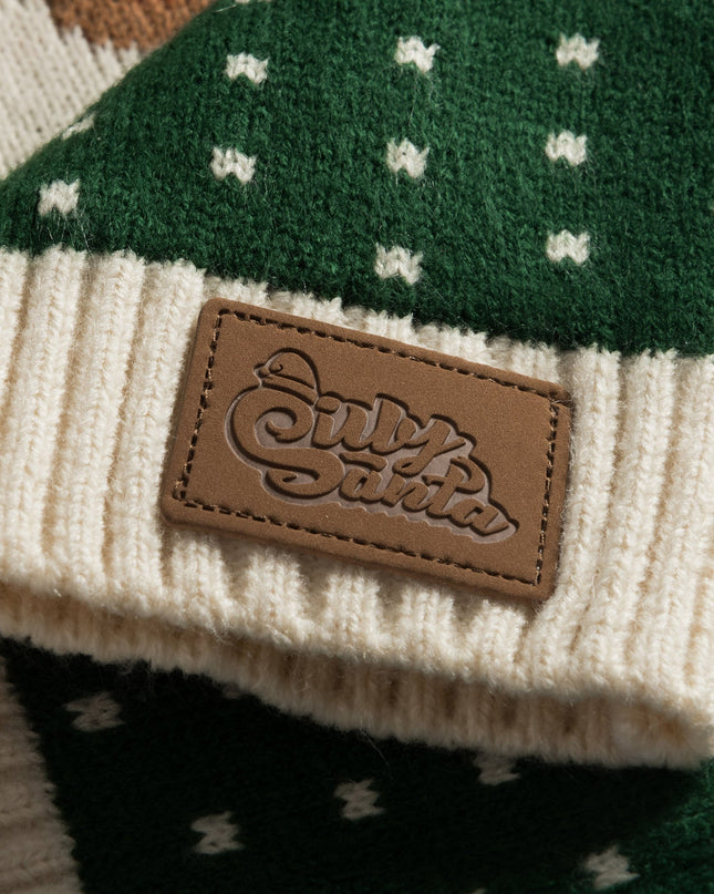 Kids' Retro Green Reindeer Christmas Sweater for Festivities