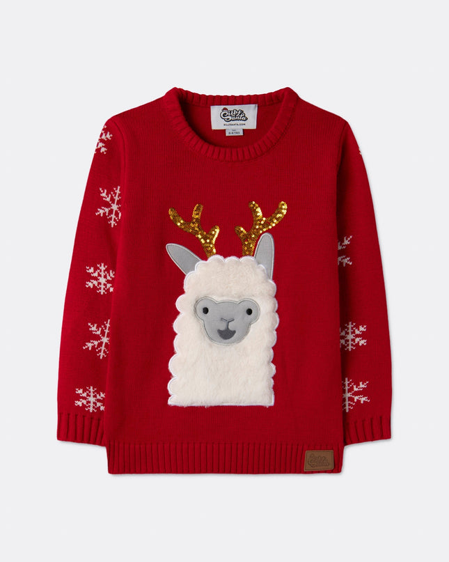 Kids' Lama Christmas Sweater