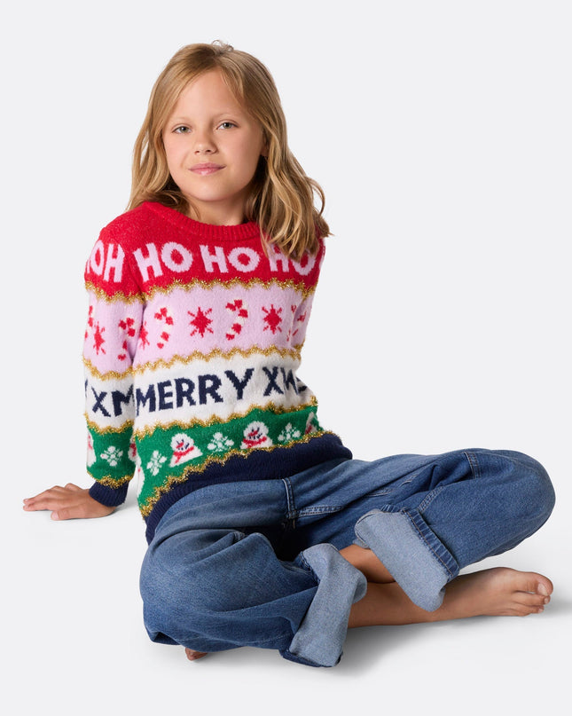 Kids' Striped Christmas Sweater for Festive Style