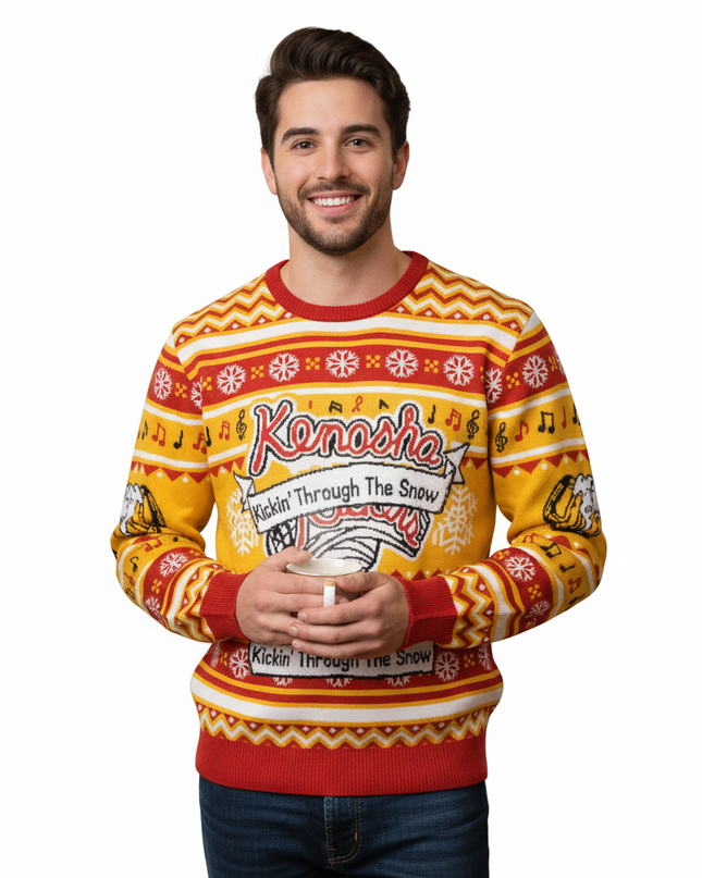 Kenosha Kickers Band Logo Ugly Christmas Sweater