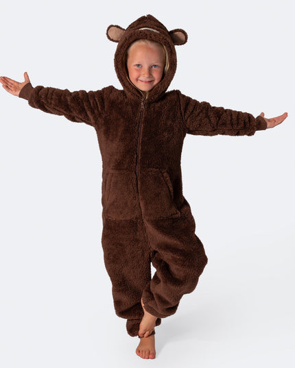 Brown Teddy Bear Onesie for Kids