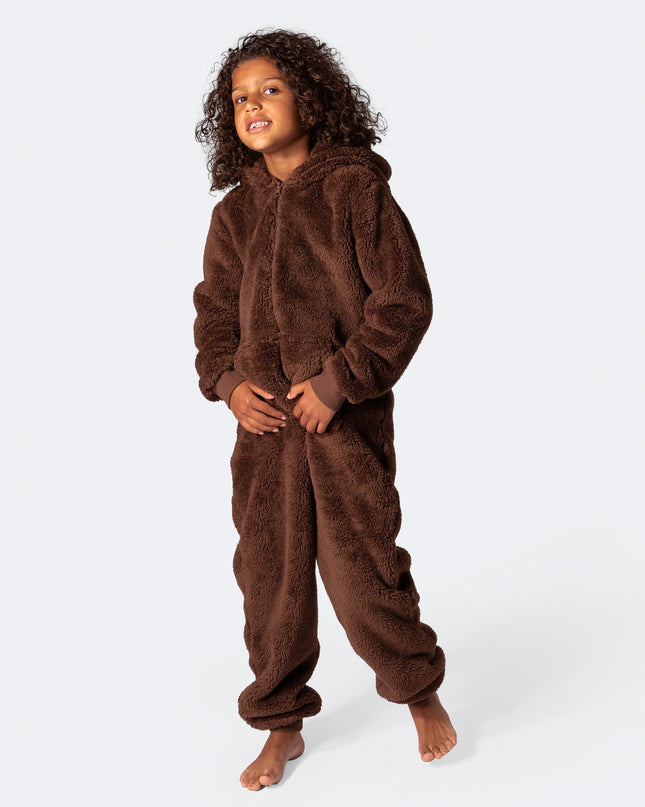Brown Teddy Bear Onesie for Kids