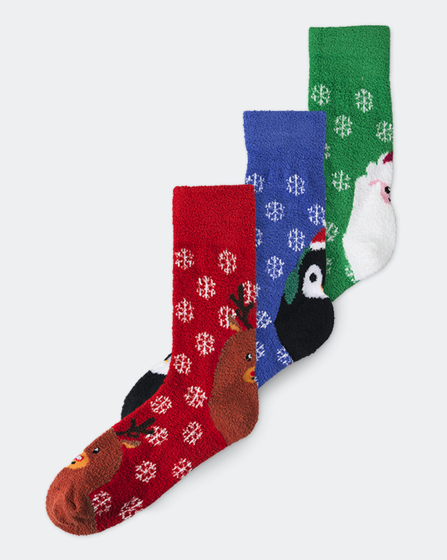 Fluffy Christmas Socks Gift Set for Kids