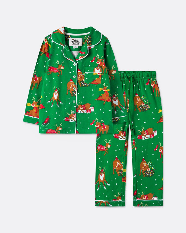 Kids' Reindeer Collared Christmas Pyjamas