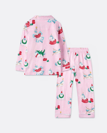 Kids' Unicorn Collared Christmas Pyjamas