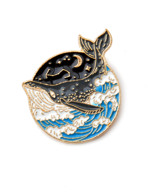 Easter Whale in Waves Badge