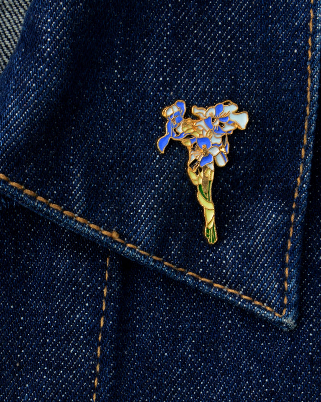 Blue Flower Bouquet Pin