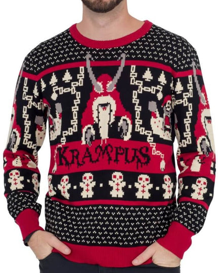 Krampus Knit Ugly Christmas Sweater for Fun