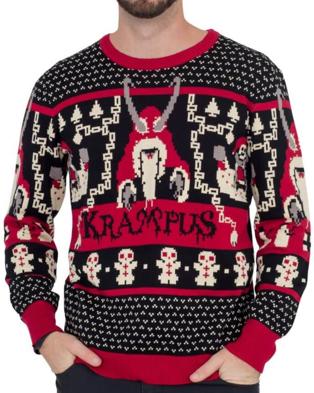 Krampus Knit Ugly Christmas Sweater for Fun