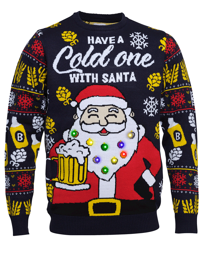 Santa's Cold One Christmas Sweater for Men