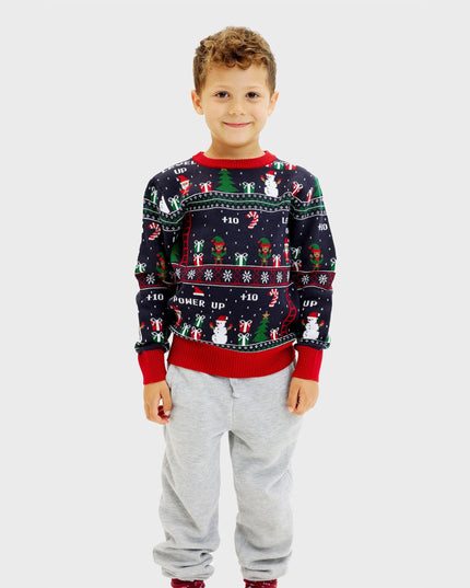 Vintage Gamer Christmas Sweater for Kids