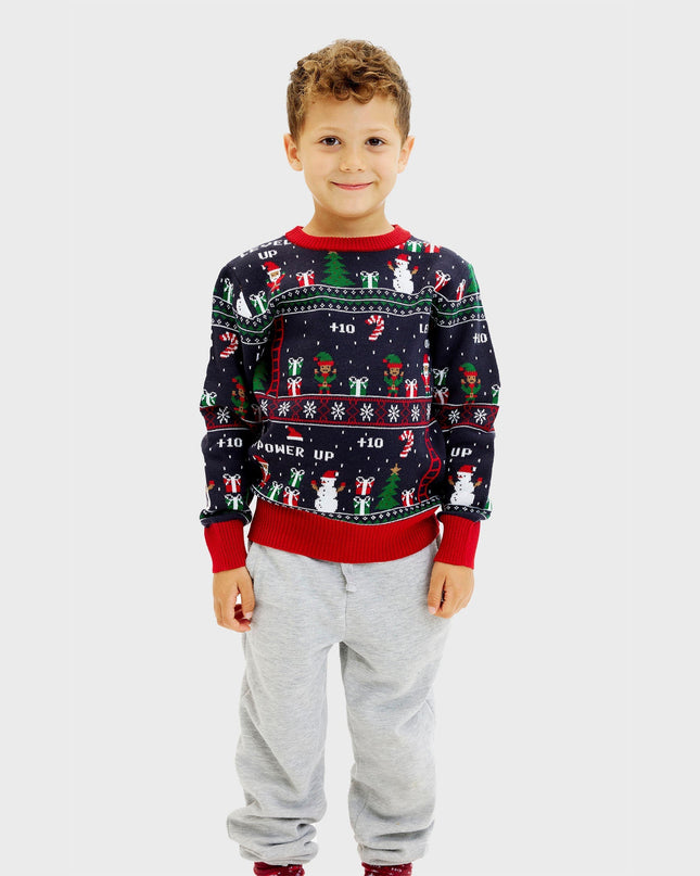 Vintage Gamer Christmas Sweater for Kids