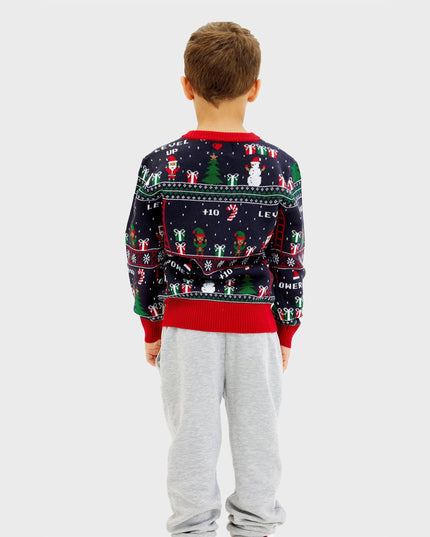 Vintage Gamer Christmas Sweater for Kids