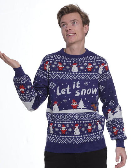 "Let It Snow" Christmas Sweater for Men - Bright Design