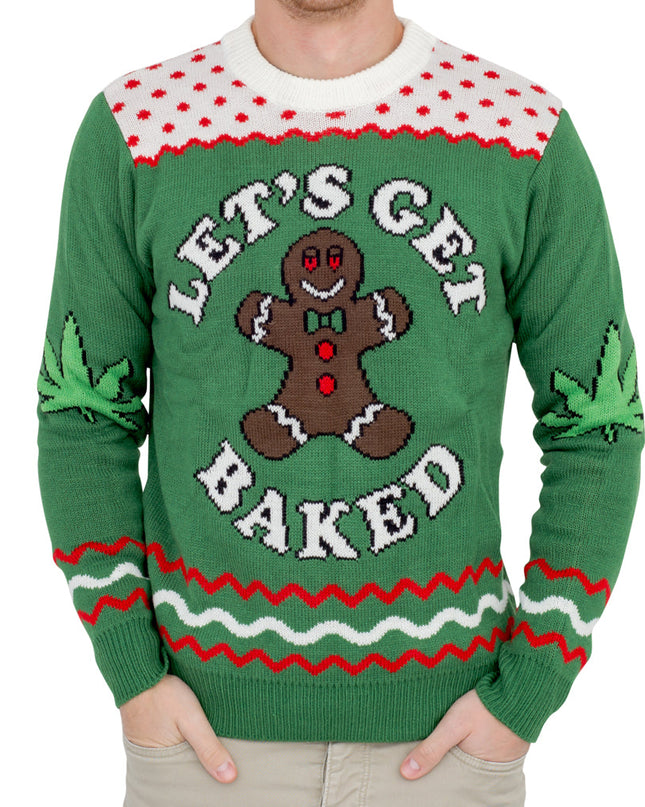 Let's Get Baked Gingerbread Ugly Christmas Sweater