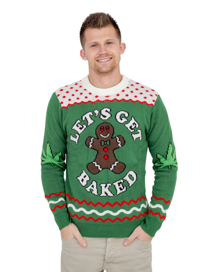 Let's Get Baked Gingerbread Ugly Christmas Sweater