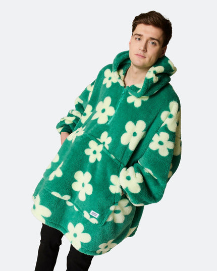 Flowers Green Teddy HappyHoodie for Spring Vibes