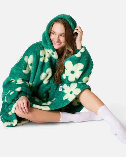 Flowers Green Teddy HappyHoodie