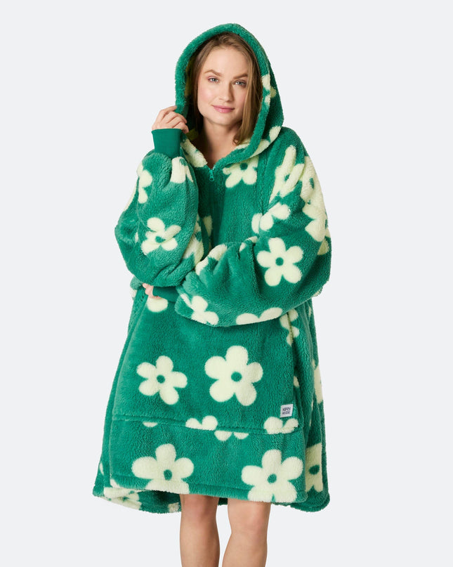Flowers Green Teddy HappyHoodie