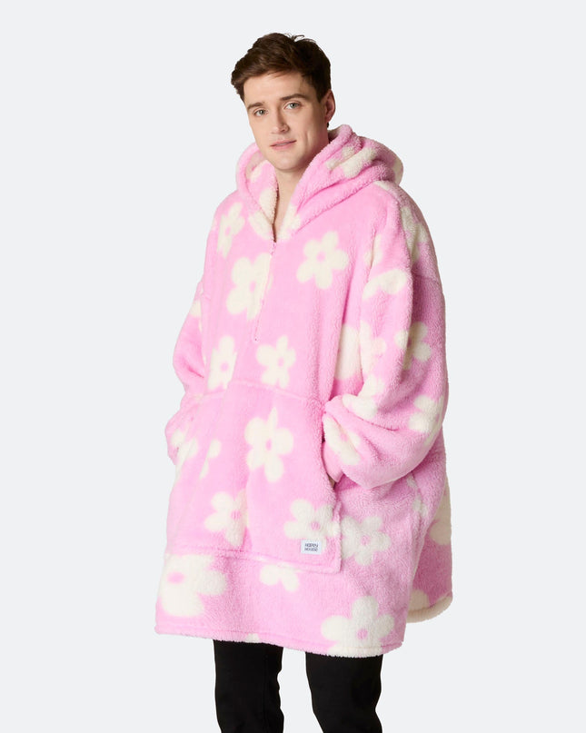 Flowers Pink Teddy HappyHoodie