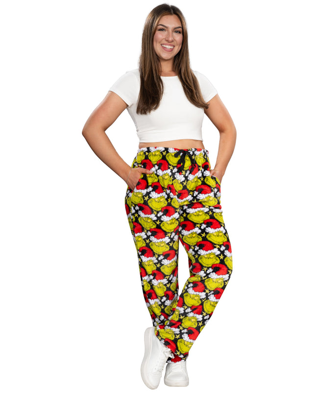 Grinch All Over Santa Hat Christmas Lounge Pants