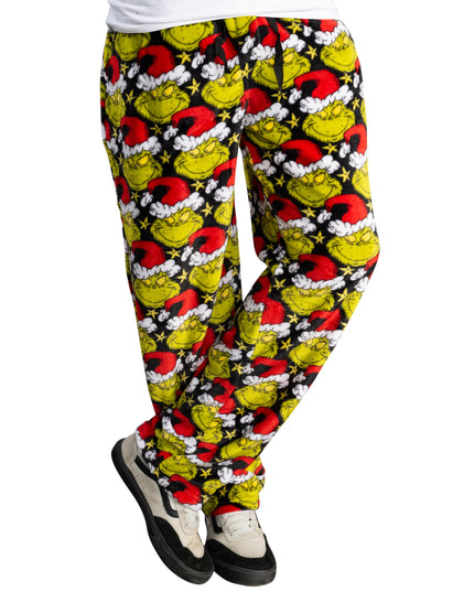Grinch All Over Santa Hat Christmas Lounge Pants