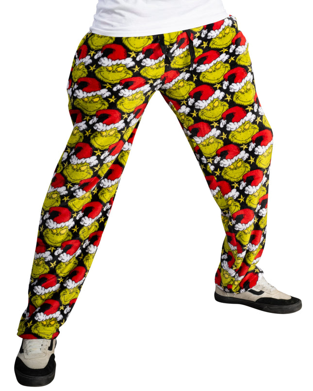 Grinch All Over Santa Hat Christmas Lounge Pants