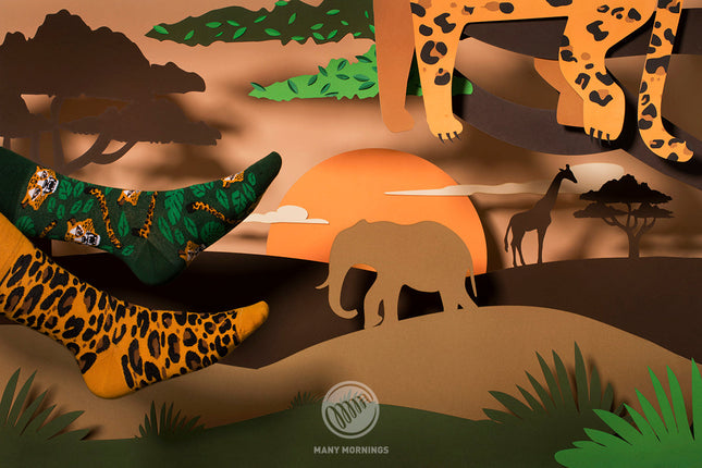 The Leopard Fun Socks Collection by Many Mornings