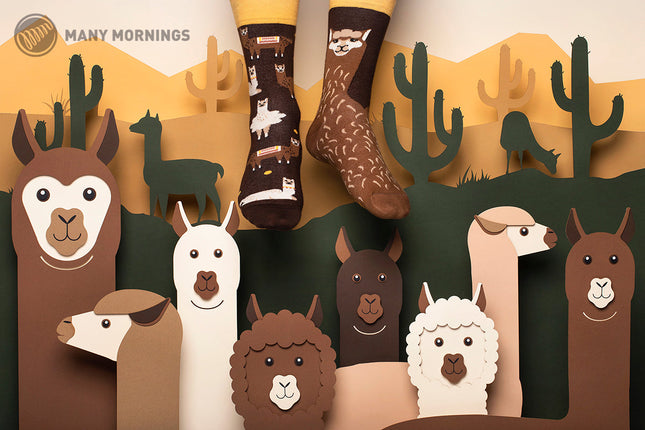 Many Mornings Zokni - Fluffy Alpaca Fun Socks Collection