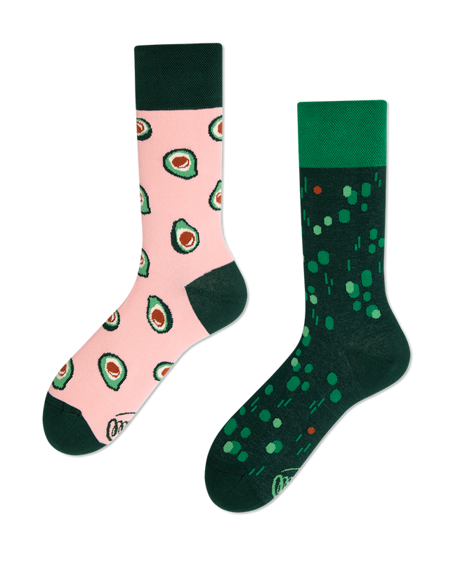 Many Mornings Zokni - Green Avocado Fun Socks for Adults & Kids