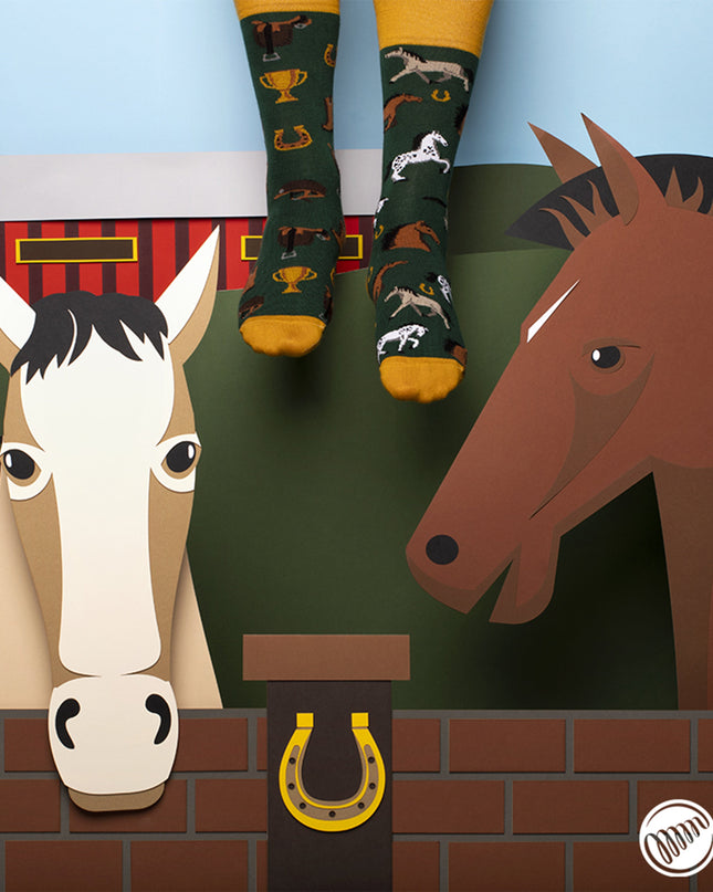 Many Mornings Zokni - Horse Derby Fun Socks for All Ages