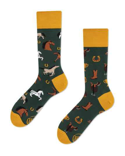 Many Mornings Zokni - Horse Derby Fun Socks for All Ages