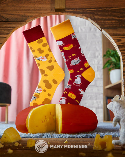 Mouse and Cheese Fun Socks for All Ages